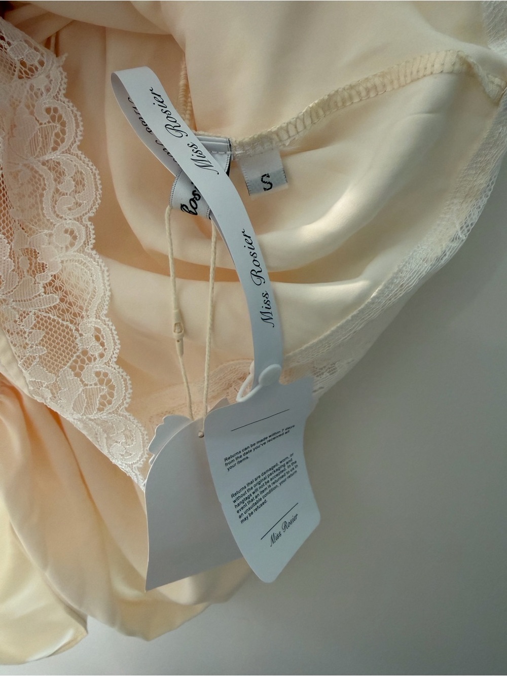 Miss Rosier Cream Lace-Trim Slip Dress - Picture 5 of 5